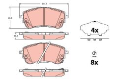 TRW GDB2345 DİSK BALATA ÖN COROLLA COMMERCIAL E21 1.8 VVTİ HYBRİD ZWE211 2019
