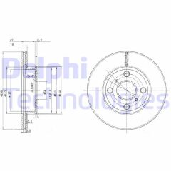 DELPHI BG2424 ÖN FREN DİSKİ HAVA KANALLI TOYOTA COROLLA 1.3L 2E EE100 95-98 / 1.6L 4A-F AE92 88-92 238 ÇAP X 4 BİJON - Takım disk fiyatıdır
