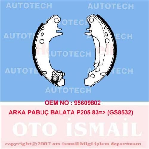 AUTOTECH PB4029 ARKA PABUÇ BALATA CITROEN VISA 1.6GTİ 1.7D 180x32 GS8532