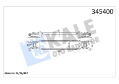 KALE 345400 TURBO RADYATÖRÜ INTERCOOLER GRANDE PUNTO-MITO 1.3 AL-PL-BRZ 450x97x52