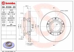 BREMBO 08E02620 ARKA FREN DISK AYNASI TRANSIT CUSTOM V362 12> ABS LI O.CEKER CAP 308 16