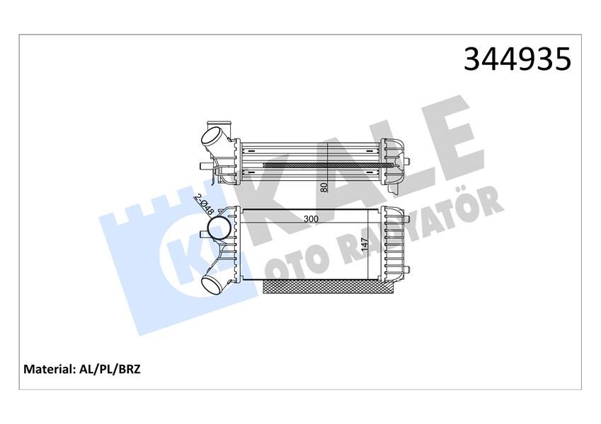 KALE 344935 TURBO RADYATÖRÜ FORD FOCUS-CMAX 11> 1.6 TDCİ 300 150 76