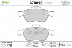 VALEO 670012 ÖN BALATA MEGANE II 02> SCENIC II 02> CLIO III 05> 1.5dCi 1.6 16V 2.0 16V