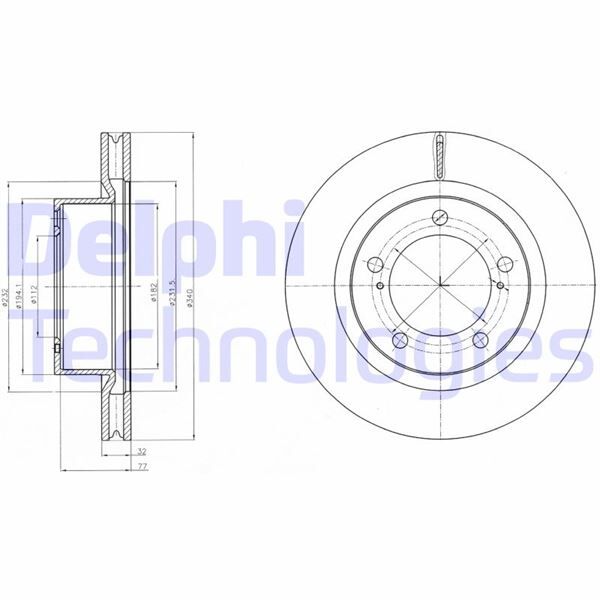 DELPHI BG9067 ÖN FREN DİSKİ HAVA KANALLI TOYOTA LANDCRUISER 4.7L 2UZ-FE V8 UZJ200 08-> / 4.5L 1VD-FTV VDJ200 diz el D4-D 08-> 340 çap x 5 bijon - Adet disk fiyatıdır