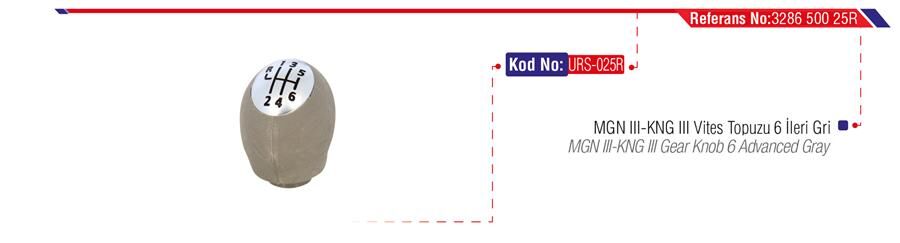 URS 025R VİTES TOPUZU MGN III- FLUENCE GRİ