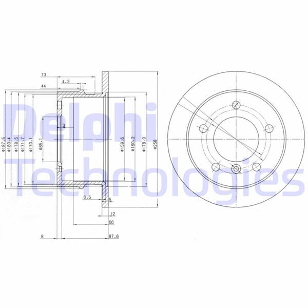 DELPHI BG3235 FREN DISKI ARKA MERCEDES W463 B901>B904 . VW LT 28-35-46