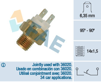 FAE 36010 HARARET MUSURU BMW M20 M21 M30 E21 E30 E12 E28 E24 E23 . OPEL OMEGA A 2.3 3.0