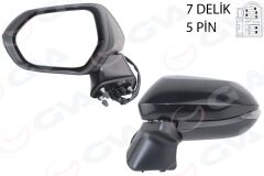 GVA 1071145 DIŞ DİKİZ AYNASI SOL ELEKTİKLİ SİNYALLİ KONV SİYAH 5 PİN Lİ TOYOTA COROLLA 19-