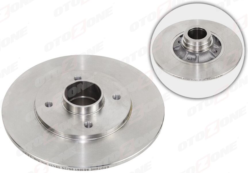 OTOZONE BD1061 FREN DİSKİ ARKA RENAULT CLIO II 98>05 MEGANE I 96> R19 238x8x7MM RULMANSIZ