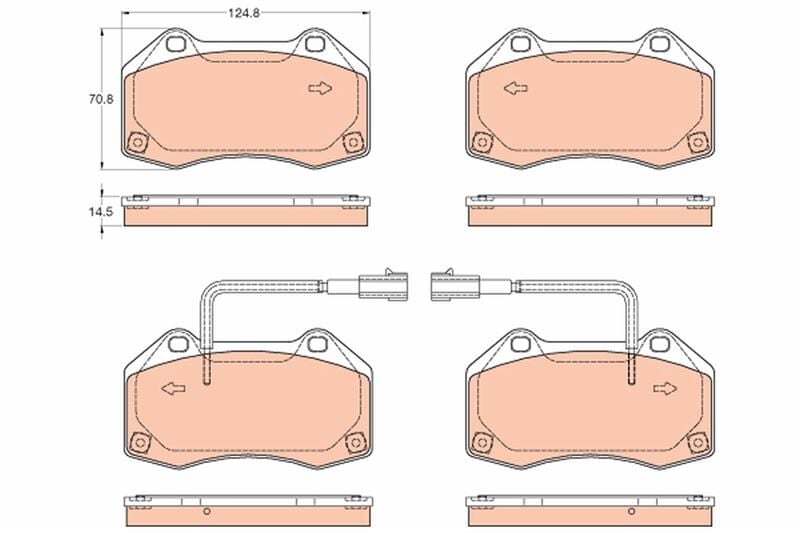 TRW GDB2049 ÖN FREN BALATASI ALFA ROMEO 4C SPIDER 13>20 1.8 TBİ FIAT PUNTO EVO 09>12 1.3D MTJ