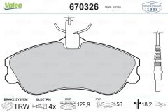 VALEO 670326 ÖN BALATA PARTNER-BERLINGO 07/96 > XSARA 04/97 > P306 05/93-05/01 FİŞLİ