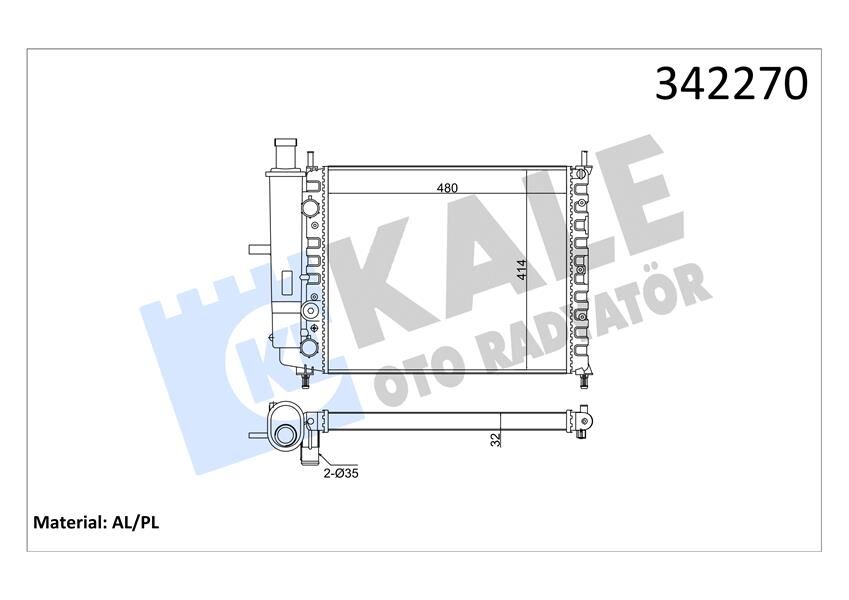 KALE 342270 RADYATÖR FIAT BRAVA-BRAVO I-MAREA-MAREA WEEKEND AL-PL-BRZ
