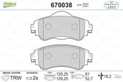 VALEO 670038 ÖN FREN BALATASI CITROEN C4 B7 1.4 VTI 09 > C4 1.6 HDI 11/2009 > DS4 1.6 HDI 1. 4.2011 >