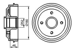 BOSCH 0986477116 ARKA FREN KAMPANA PEUGEOT P106 93>04 P206 98>12 CITROEN SAXO 96>04 AX 91>96 180x80x52mm 4DL