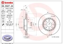 BREMBO 09552724 ÖN FREN AYNASI ASTRA F-VECTRA A-CORSA B-ASCONA C-AVEO-KALOS 03>13 256x20x4DLxHAVALI 569010-93182285