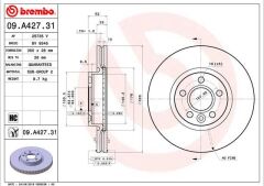 BREMBO 09A42731 FREN DISKI ON FORD MONDEO IV S-MAX . LAND ROVER FREELANDER II L359 RANGE ROVER EVOQUE L538