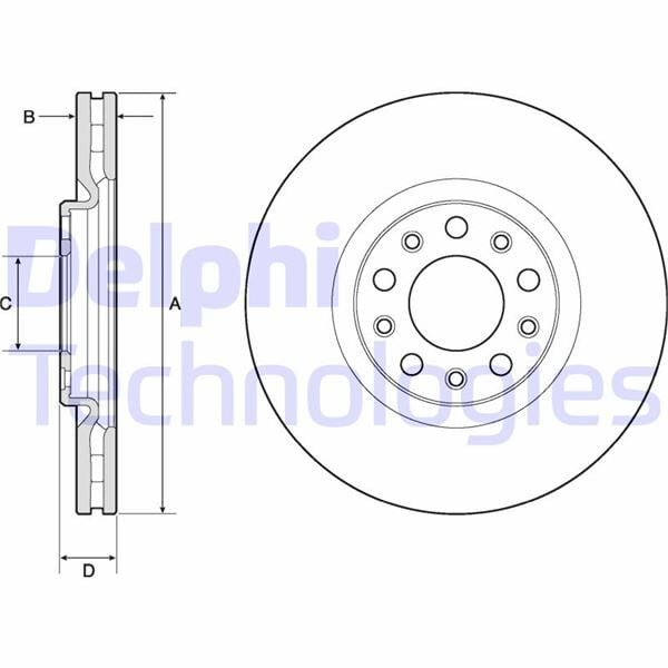 DELPHI BG4763C FREN DİSKİ ÖN FIAT 500X 14> JEEP RENEGADE 14> COMPASS 16>