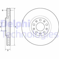 DELPHI BG4763C FREN DİSKİ ÖN FIAT 500X 14> JEEP RENEGADE 14> COMPASS 16>