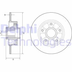 DELPHI BG9230RSC FREN DİSKİ ARKA RENAULT MEGANE IV HB 16> RULMANLI ABS SENSÖRLÜ