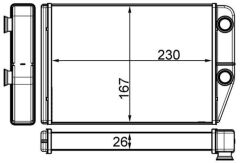 MAHLE AH225000S KALORİFER RADYATÖRÜ PEUGEOT BOXER III CITROEN JUMPER FIAT DUCATO III 06> 230X163X26