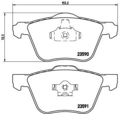 BREMBO P86022 ON FREN BALATASI VOLVO S60 00> S70 97>00 S80 98> V70 97>07 V70 01>07 XC70 00> XC90 02>12 16 JANT