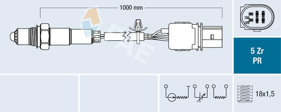 FAE 75035 OKSİJEN SENSÖRÜ OPEL ASTRA H 1.3 CDTİ 04> 990mm