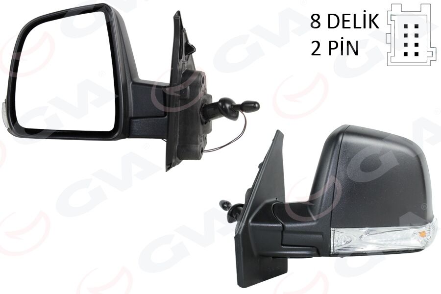 GVA 1029183 DIŞ DİKİZ AYNASI SOL FIAT DOBLO 11 > MEKANİK - DESENLİ - SİNYALLİ