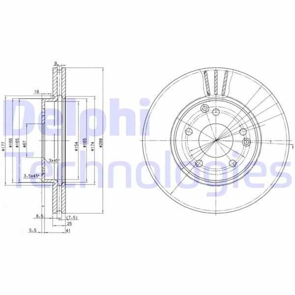 DELPHI BG3240C FREN DISKI ON MERCEDES W203 CL203 C209 W210 R170