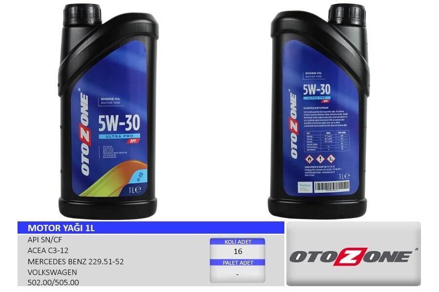 MOTOR YAĞI 5W30 1 LT ULTRA PRO PARTİKÜLLÜ-DPF TAM SENTETİK API SN/CF