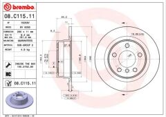 BREMBO 08C11511 FREN DISKI ARKA BMW F20 F21 F22 F23