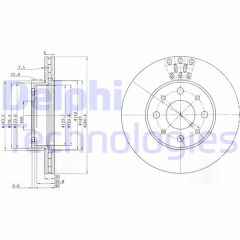 DELPHI BG3425 ÖN FREN AYNASI FIAT PALIO 97> SIENA 96> ALBEA 98> 240x20 HAVALI 4 DELİK
