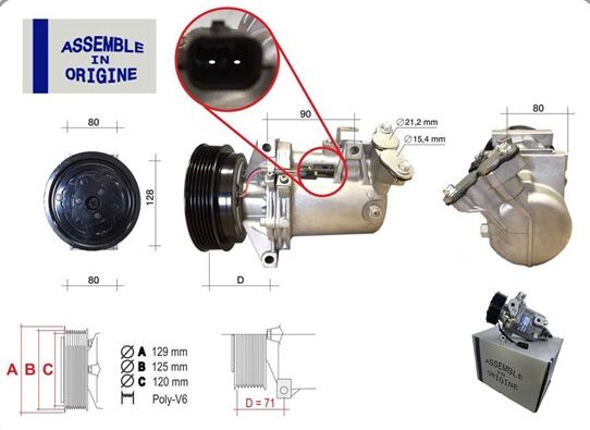 GUA 40670 KLİMA KOMPRESÖRÜ KOMPLE SIFIR ÜRÜN RENAULT CLIO III 04>12 KANGOO II 08> MODUS 04> MICRA III 03>10 QASHQAI J10 06>13 1.5dCi K9K 12V 6 KANAL 125MM -MERCEDES CITAN W415 12>