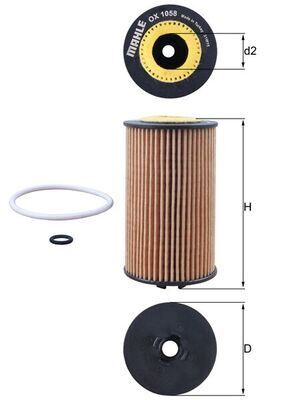 MAHLE OX1058D YAĞ FİLTRESİ OPEL ASTRA J 14> ASTRA K 15> INSIGNIA 15> MERIVA B 14> MOKKA 15> ZAFIRA TOURER C 14> 1. 6CDTI