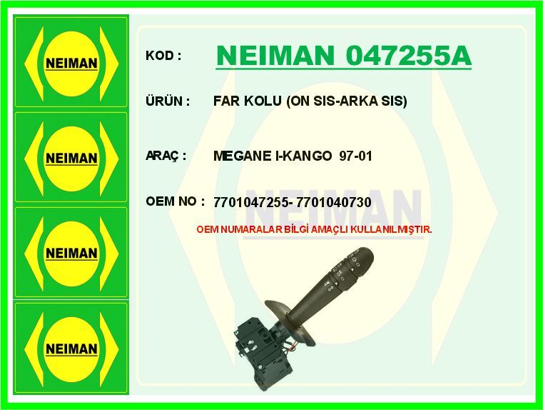 NEIMAN 047255A FAR KOLU ON SIS-ARKA SIS MEGANE I-KANGO 97-01