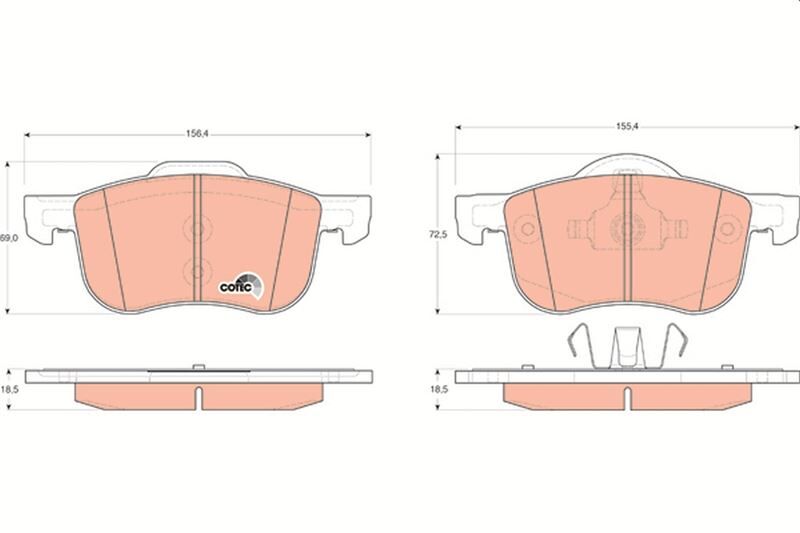 TRW GDB1388 ÖN BALATA VOLVO S60 00-10 S80 98-06 V70 97-07 XC70 00-07 S70 97-00