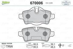 VALEO 670006 FREN BALATASI ARKA MINI R55 R56 R57 R58 R59