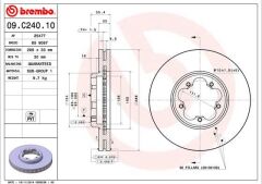BREMBO 09C24010 ON FREN DISKI AYNASI TRANSIT CUSTOM V362-V363 12> ARKA TEK TEKER CAP 288 33