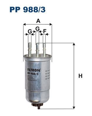 FILTRON PP988.3 YAKIT FİLTRESİ LOGAN 01>06 SANDERO 08> DUSTER 10> CLIO SYMBOL II 05> 1.5dCI K9K