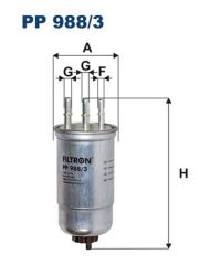 FILTRON PP988.3 YAKIT FİLTRESİ LOGAN 01>06 SANDERO 08> DUSTER 10> CLIO SYMBOL II 05> 1.5dCI K9K