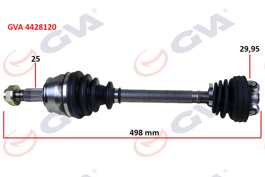 GVA 4428120 KOMPLE AKS SAĞ MİL SİZ AKS LALE SİZ GRANDE PUNTO 1.3 MJT 75HP 497mm