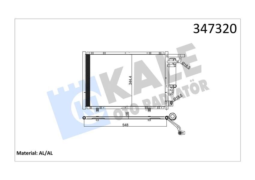 KALE 347320 KLIMA RADYATORU KOMPLE B-MAX 12>1.4-1.6 TI TOURNEO COURIER C4A 14> 1.5-1.6 TDCI FIESTA VI 08>14 1.25-1.4-1.6 TI