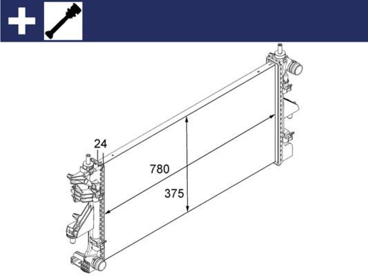 MAHLE CR881000S MOTOR SU RADYATÖRÜ PEUGEOT BOXER-CITROEN JUMPER-FIAT DUCATO 2.2 HDİ 06 > KLİMASIZ MEK 780x374x24