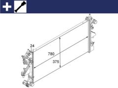 MAHLE CR881000S MOTOR SU RADYATÖRÜ PEUGEOT BOXER-CITROEN JUMPER-FIAT DUCATO 2.2 HDİ 06 > KLİMASIZ MEK 780x374x24