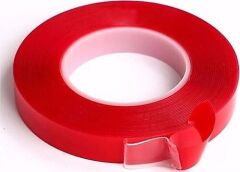 CEVHERS CTB340 ÇİFT TARAFLI BANT 40mm x 5mt KIRMIZI ŞEFFAF