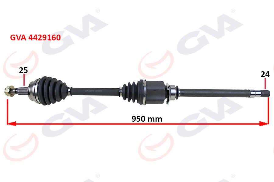 GVA 4429160 KOMPLE AKS SAĞ LINEA 1.3 MTJ 07- 90HP MİLLİ 950mm