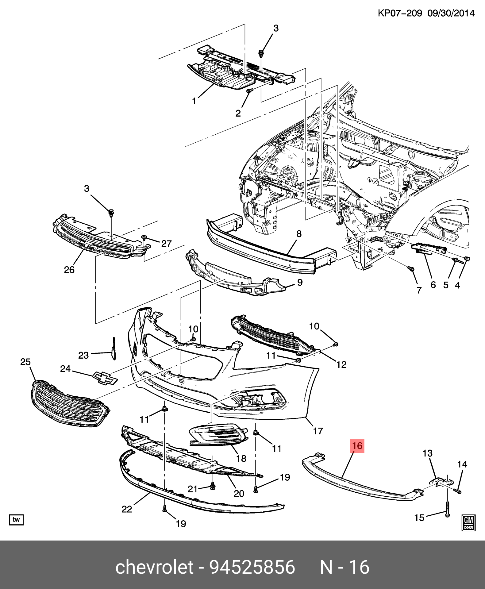 OE-OPEL 94525856 CRUZE ÖN TAMPON IÇ DESTEK