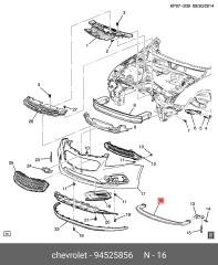 OE-OPEL 94525856 CRUZE ÖN TAMPON IÇ DESTEK