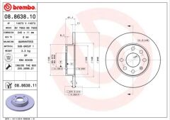 BREMBO 08863810 ÖN FREN AYNASI CORSA C 1.0-1.2 16V 01>11 240x11x4DL DOLU