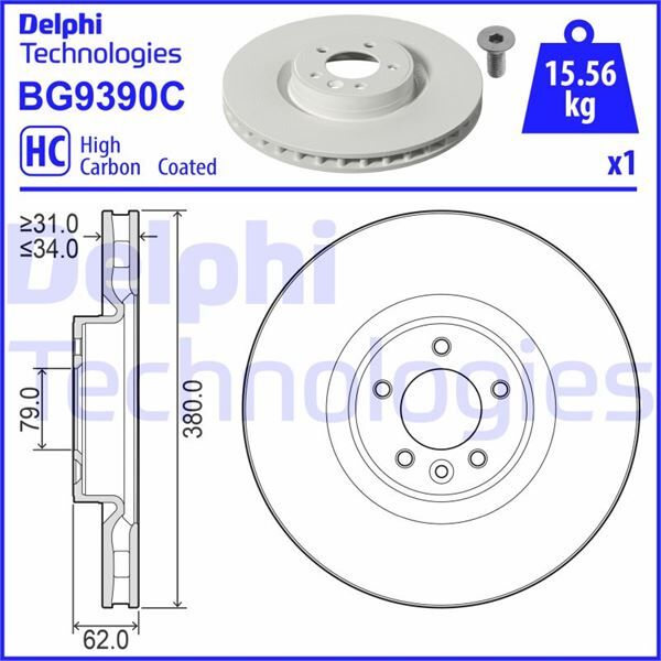 DELPHI BG9390C FREN DISKI ON DEFENDER L663 DISCOVERY 5 L462 R.R 4 VOGUE L405 R.R SPORT 2 L494