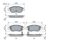 BOSCH 0986424042 ON BALATA FIAT EGEA 15> 1.4 1.5 T4 HIBRIT 1.6 D K:19 MM G:151.1 MM BÜYÜK TİP